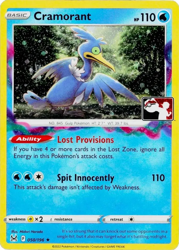 Cramorant - 050/196 (Cosmos Holo) #050 — Play! Pokémon Prize Pack Series