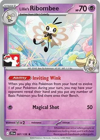 Lillie's Ribombee #067 — Play! Pokémon Prize Pack Series