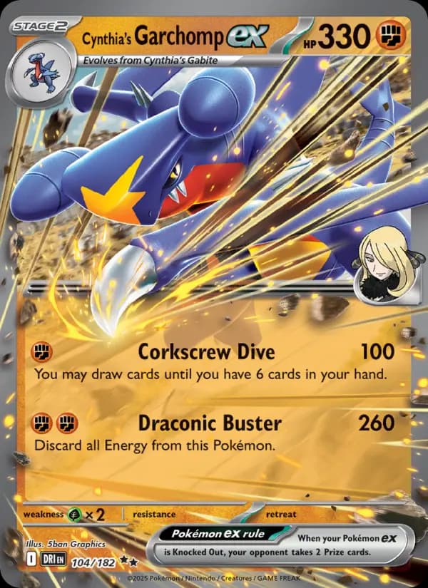 Cynthia's Garchomp ex #104 — Destined Rivals