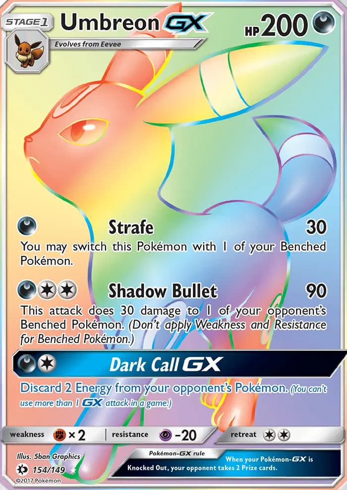 Umbreon GX #154 — Sun & Moon