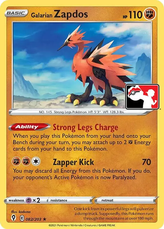 Galarian Zapdos #082 — Play! Pokémon Prize Pack Series