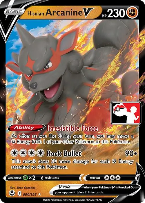 Hisuian Arcanine V #090 — Play! Pokémon Prize Pack Series