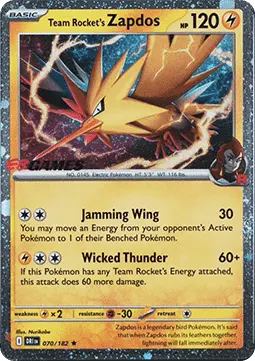Team Rocket's Zapdos #070 EB Games — Destined Rivals
