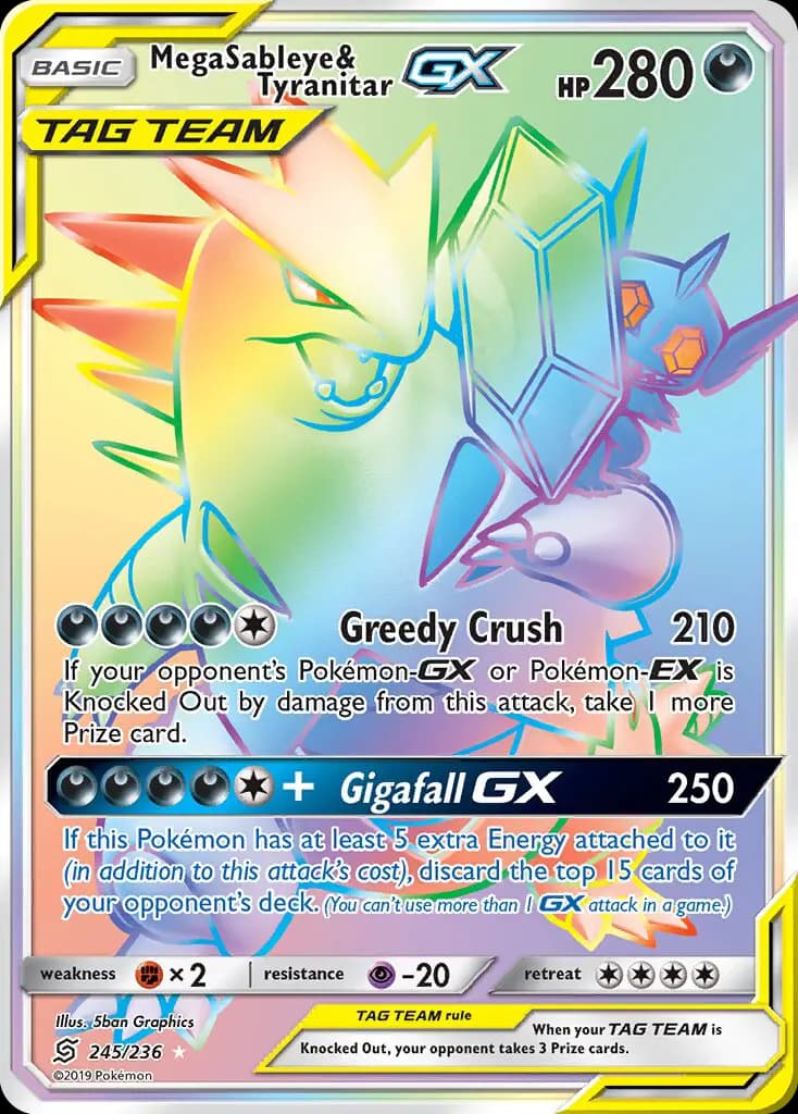 Mega Sableye & Tyranitar GX #245 — Unified Minds