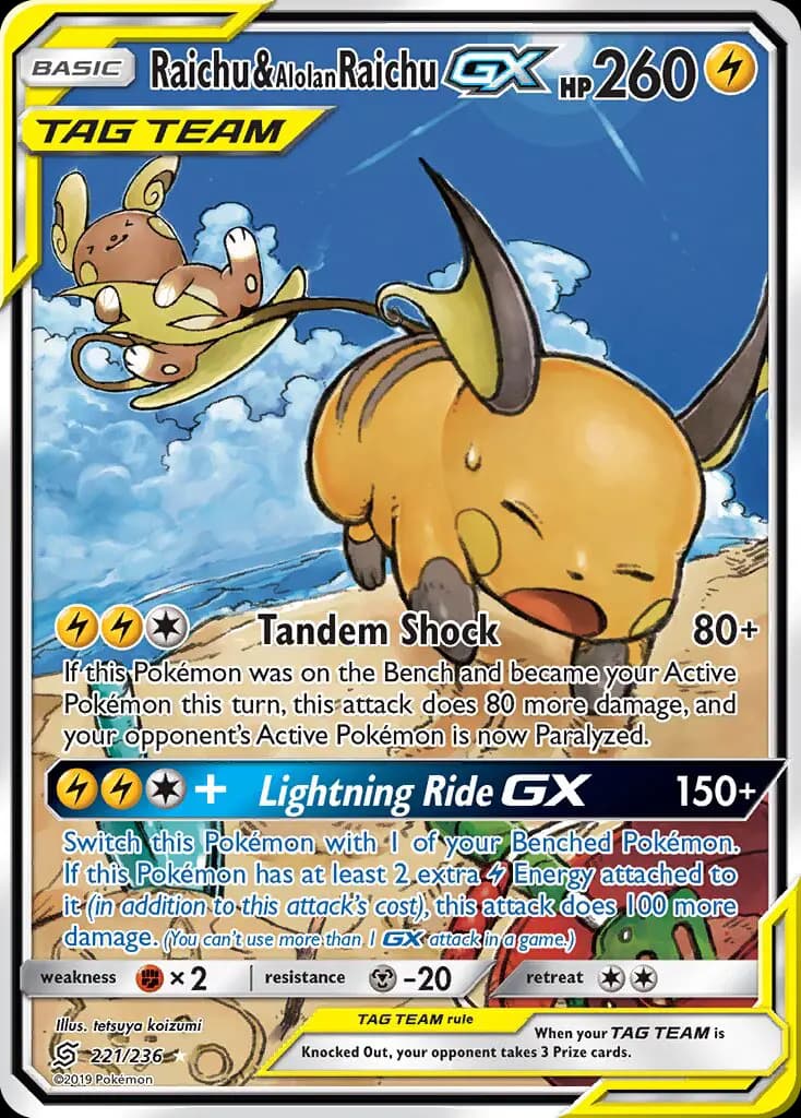 Raichu & Alolan Raichu GX #221 — Unified Minds