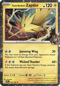 Team Rocket's Zapdos #070 Cosmos Holo — Destined Rivals