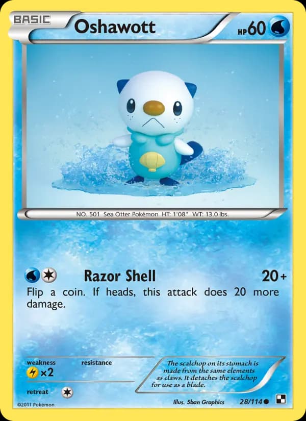 Oshawott #28 — Black & White