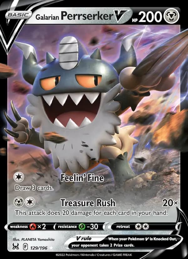 Galarian Perrserker V #129 — Lost Origin