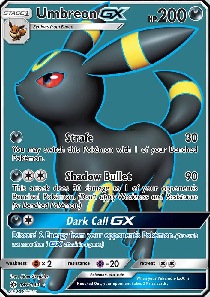 Umbreon GX #142 — Sun & Moon