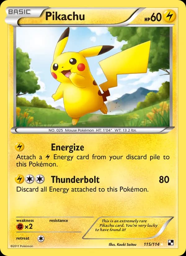 Pikachu #115 — Black & White