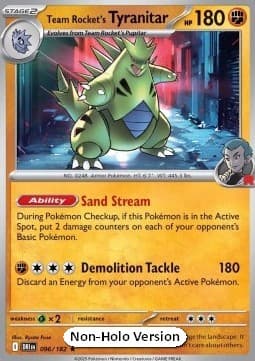 Team Rocket's Tyranitar #096 Non Holo — Destined Rivals