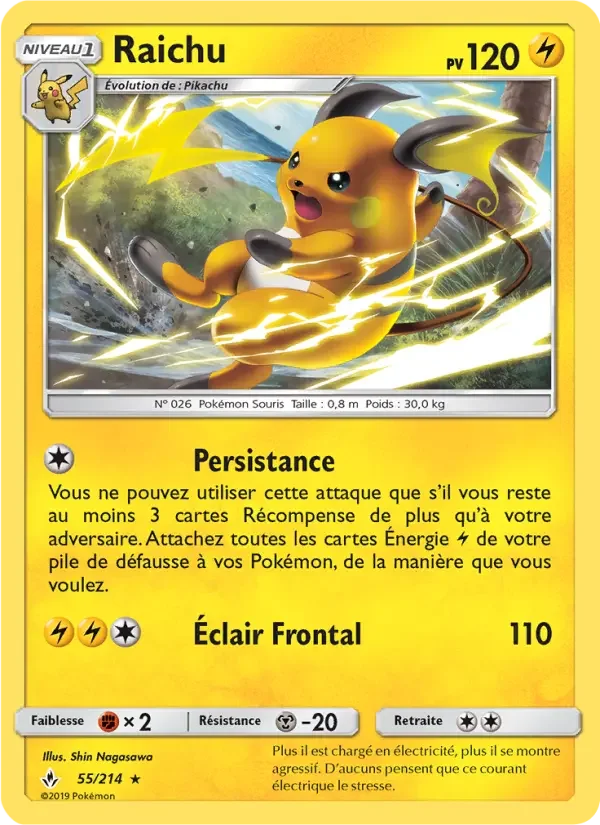Carte Pokémon Raichu #55 — Alliance Infaillible