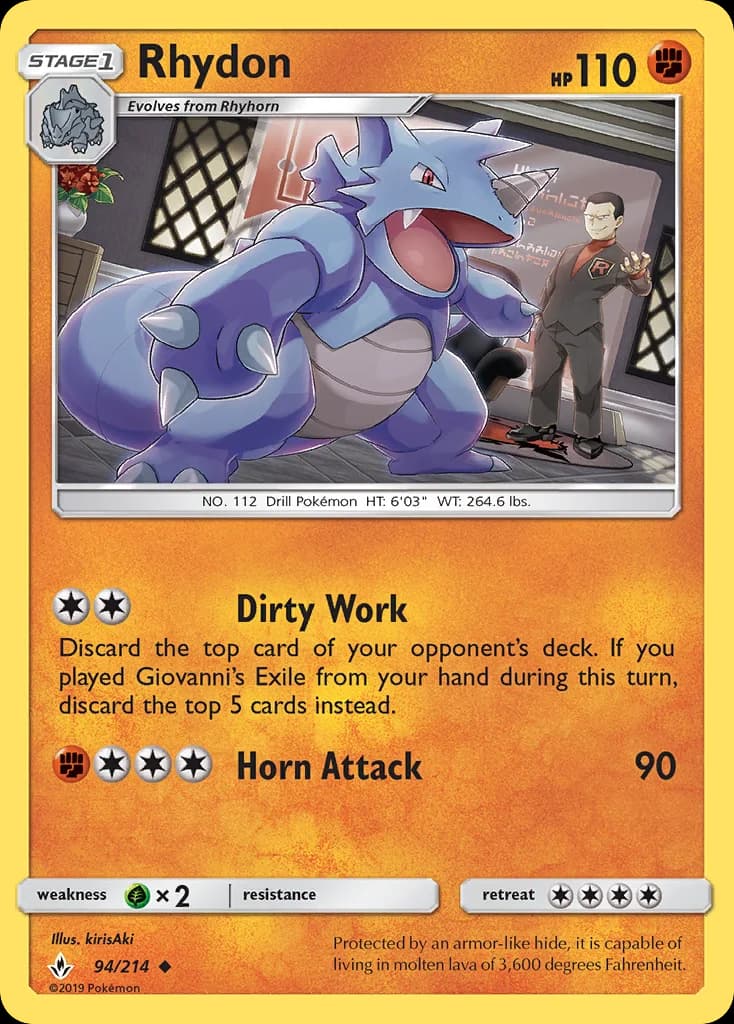 Carte Pokémon Rhinoféros #94 — Alliance Infaillible