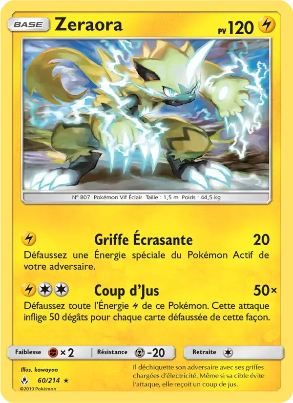 Carte Pokémon Zeraora #60 — Alliance Infaillible