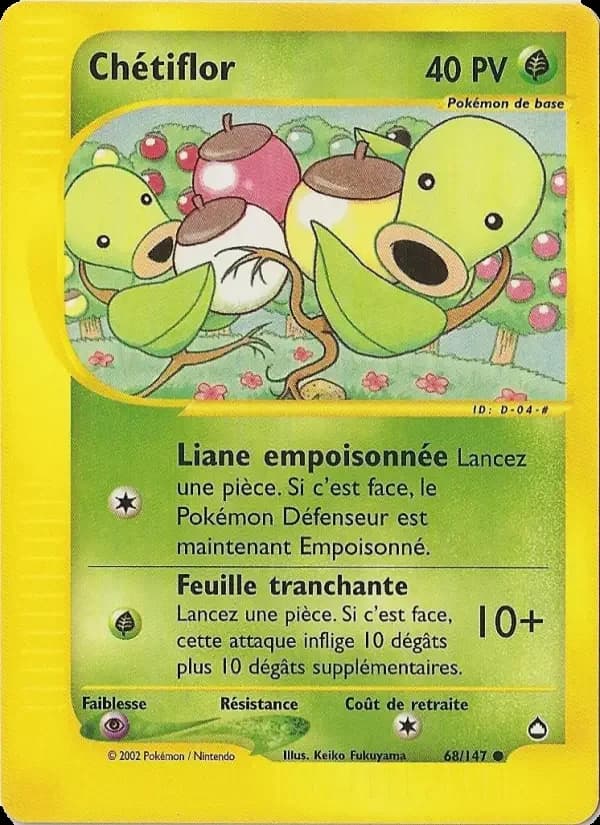 Carte Pokémon Chétiflor #68 — Aquapolis