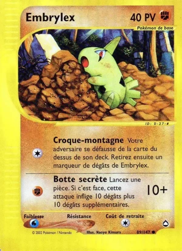 Carte Pokémon Embrylex #89 — Aquapolis