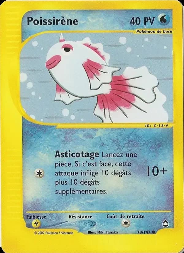 Carte Pokémon Poissirène #78 — Aquapolis