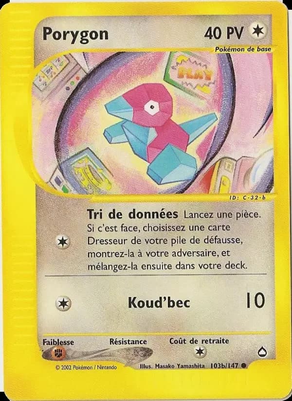 Carte Pokémon Porygon #103b — Aquapolis