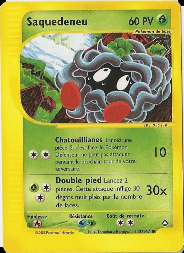Carte Pokémon Saquedeneu #112 — Aquapolis
