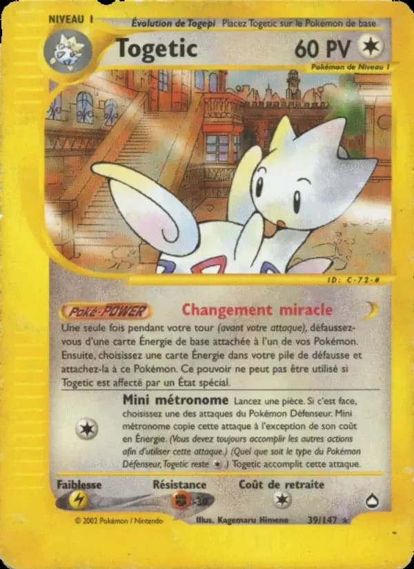 Carte Pokémon Togetic #39 — Aquapolis