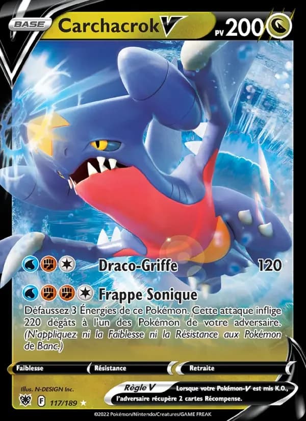 Carte Pokémon Carchacrok V #117 — Astres Radieux