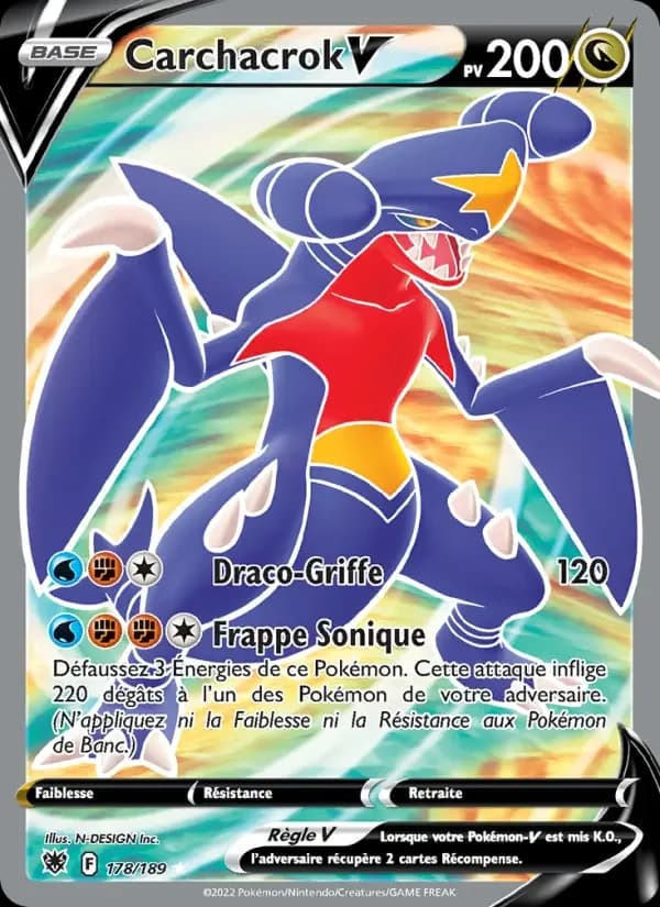 Carte Pokémon Carchacrok V #178 — Astres Radieux