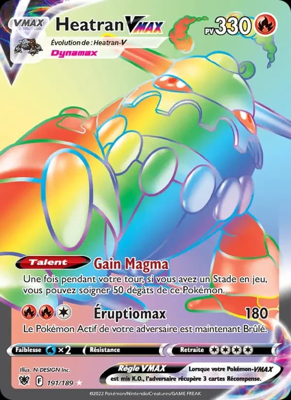 Carte Pokémon Heatran VMAX #191 — Astres Radieux