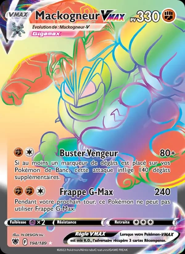 Carte Pokémon Mackogneur VMAX #194 — Astres Radieux