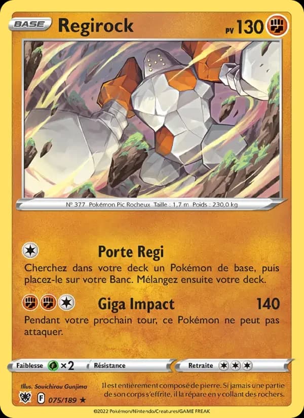 Carte Pokémon Regirock #075 — Astres Radieux