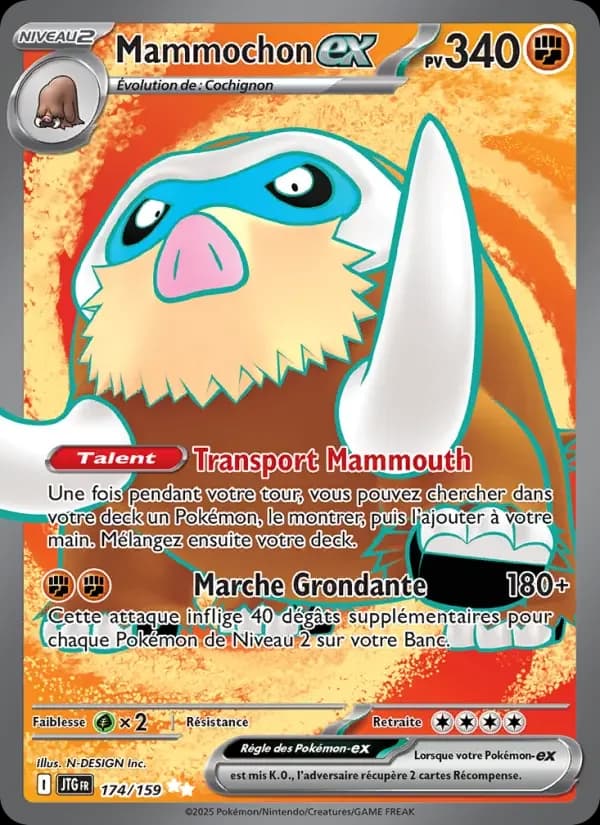 Carte Pokémon Mammochon-ex #174 — Aventures Ensemble
