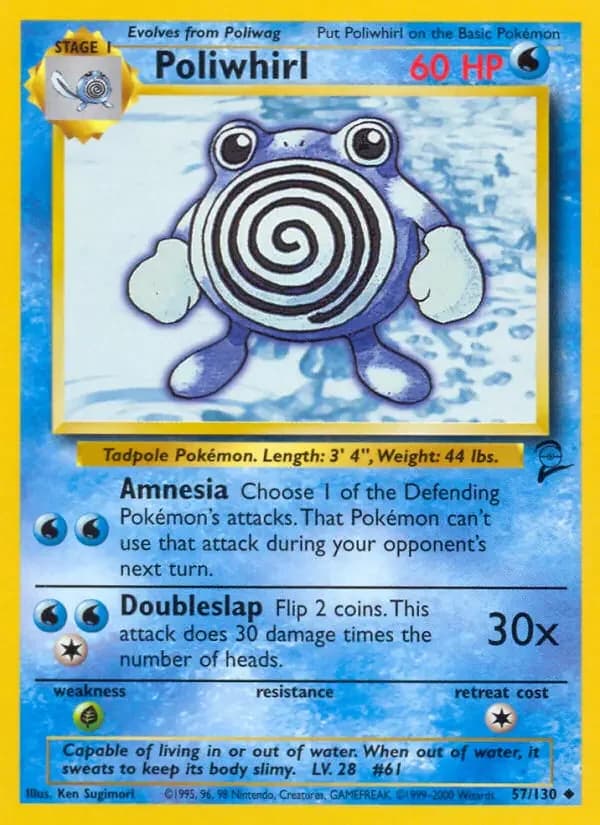 Poliwhirl #57 — Base Set 2