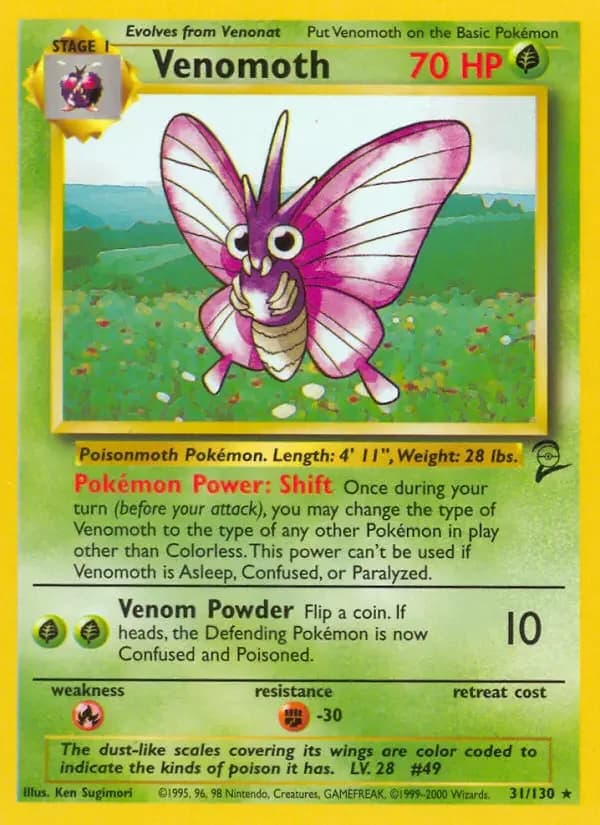 Venomoth #31 — Base Set 2