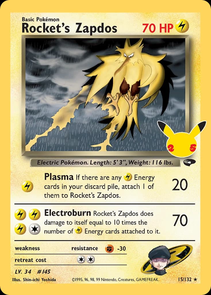 Carte Pokémon Électhor de Rocket #32 — Célébrations