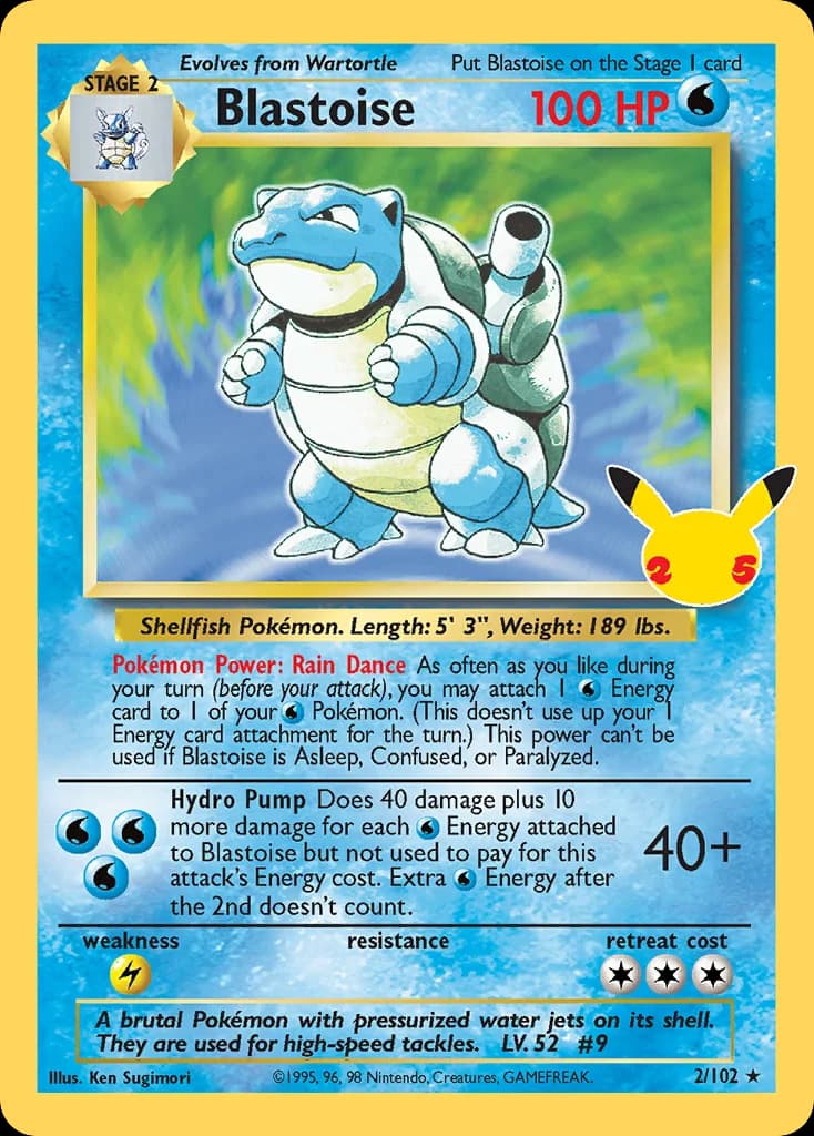 Carte Pokémon Tortank #26 — Célébrations