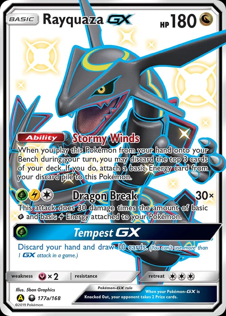 Carte Pokémon Rayquaza-GX #177a — Tempête Céleste