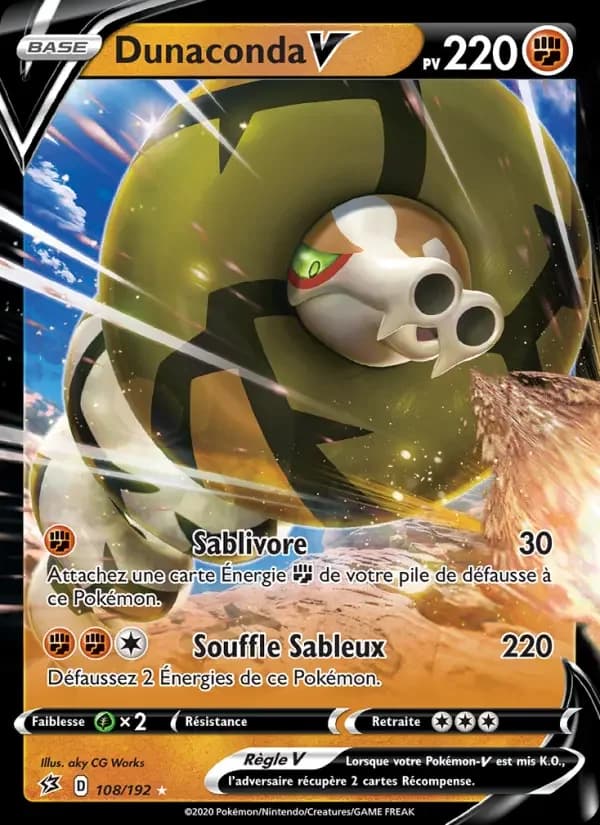 Carte Pokémon Dunaconda V #108 — Clash des Rebelles