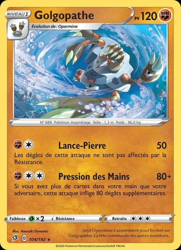 Carte Pokémon Golgopathe #104 — Clash des Rebelles