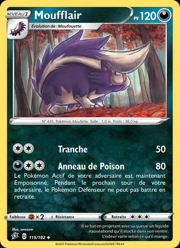 Carte Pokémon Moufflair #115 — Clash des Rebelles
