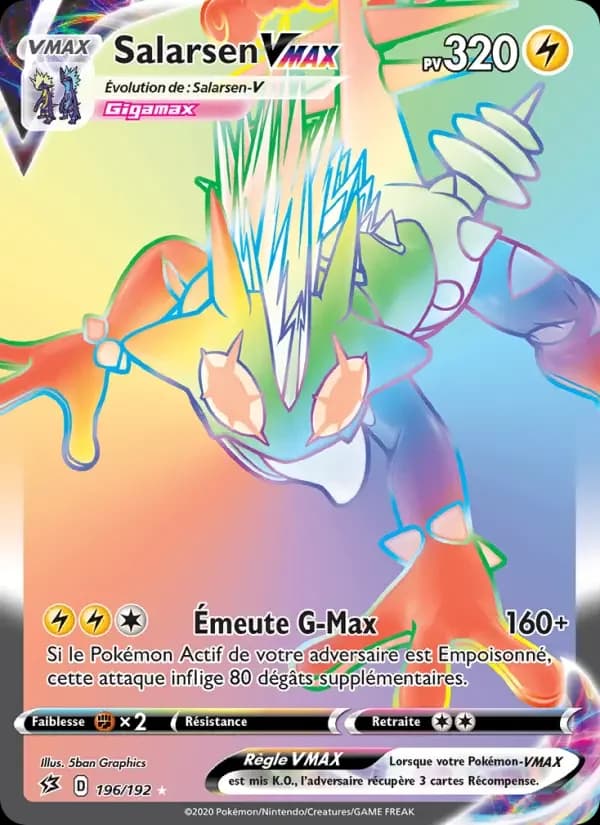 Carte Pokémon Salarsen VMAX #196 — Clash des Rebelles