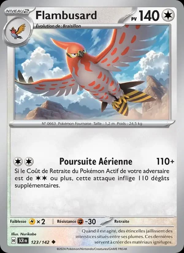 Carte Pokémon Flambusard #123 — Couronne Stellaire