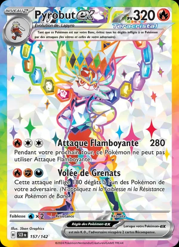 Carte Pokémon Pyrobut-ex #157 — Couronne Stellaire