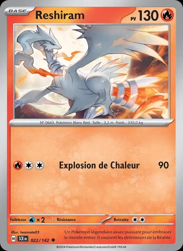 Carte Pokémon Reshiram #022 — Couronne Stellaire
