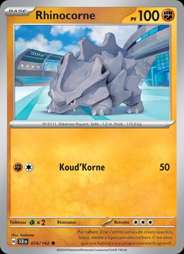 Carte Pokémon Rhinocorne #074 — Couronne Stellaire