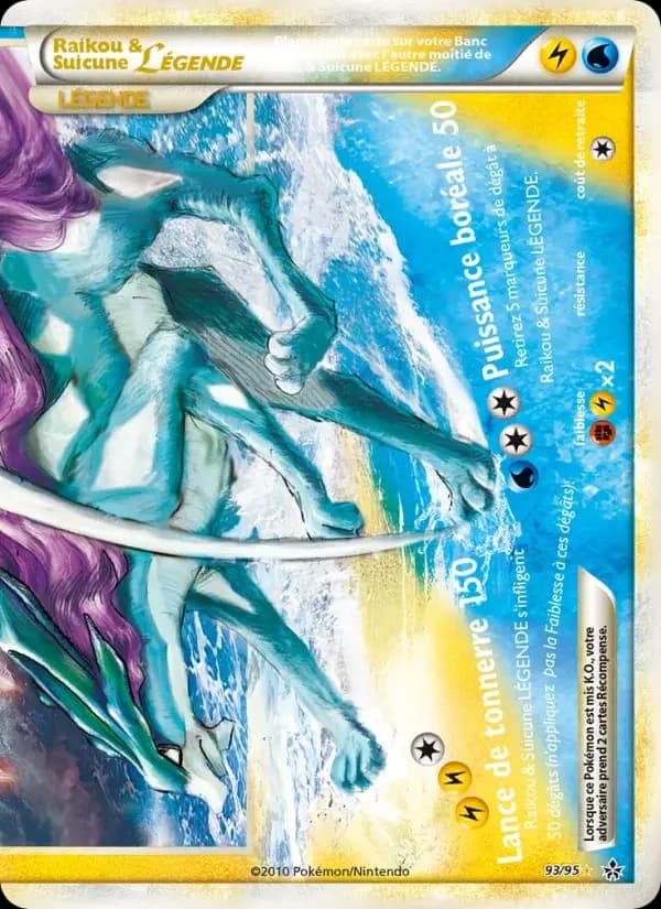 Carte Pokémon Raikou & Suicune LÉGENDE (bas) #93 — Déchaînement