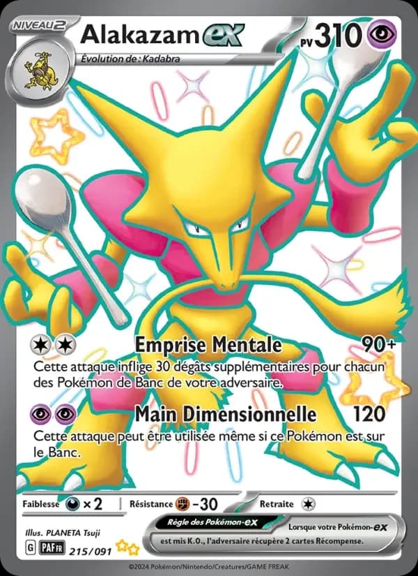 Carte Pokémon Alakazam-ex #215 — Destinées de Paldea