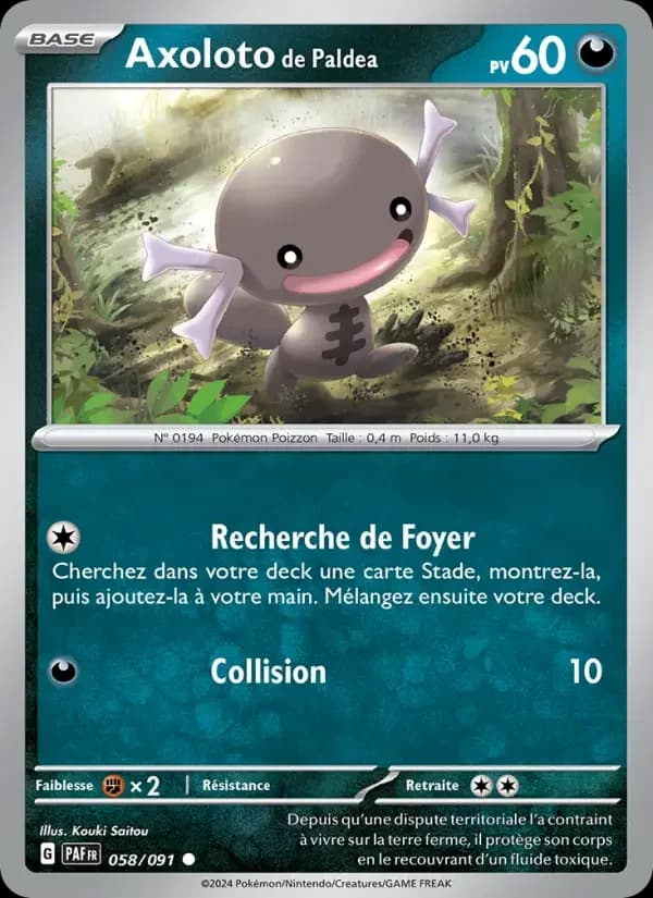 Carte Pokémon Axoloto de Paldea #058 — Destinées de Paldea