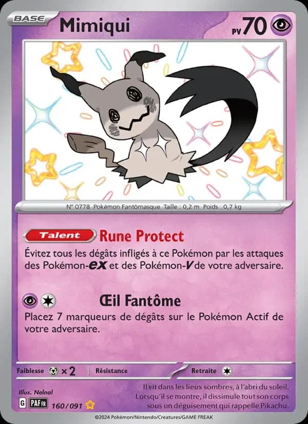Carte Pokémon Mimiqui #160 — Destinées de Paldea