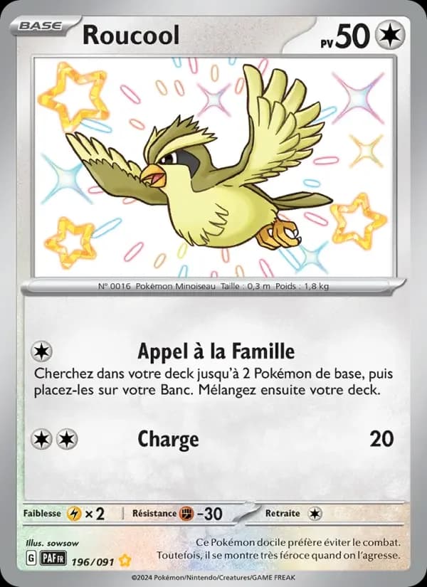 Carte Pokémon Roucool #196 — Destinées de Paldea