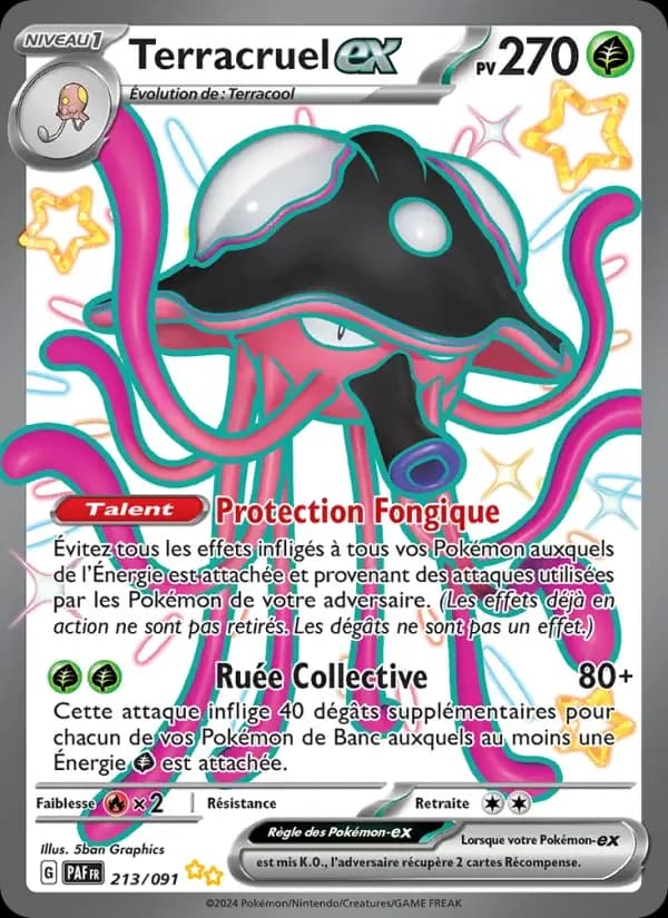 Carte Pokémon Terracruel-ex #213 — Destinées de Paldea
