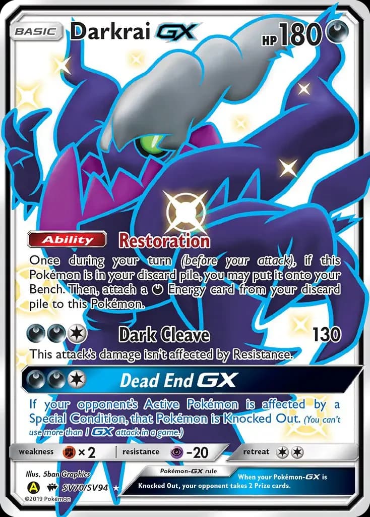 Carte Pokémon Darkrai-GX #SV70 — Destinées Occultes